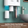 Toothbrush Holder Wall Mounted, Automatic Toothpaste Dispenser Squeezer Kit -Magnetic Toothbrush Holder for Bathroom and Vanity, 4 Brush Slots 2 Cups 1 Cosmetic Drawer