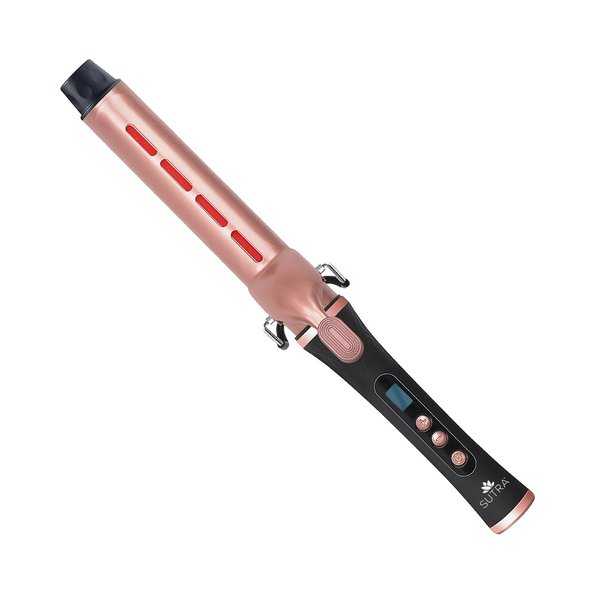Sutra IR2 Infrared Curling Iron, 35MM I 1.3-inch I Clip Curling Iron, Rose Gold Ceramic Barrel, Adjustable Digital Temperature Control up to 430°F, Auto Shut Off