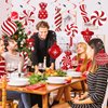 JIUDUOYUAN 52 Pcs Candy Cane Christmas Party Decorations Christmas Candy Hanging Ceiling Swirls Streamers for Christmas Home Candyland Winter Holiday Party Decor Supplies