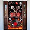 Avezano Rock and Roll Party Decorations Born to Rock Door Banner 50s Rock Star Music Theme Birthday Party Supplies Door Decorations