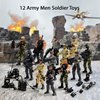 Baimiby 12 Pcs Army Men Action Figures,Military Soldier Toy Military Playset for Boys,US Army Men Action Figure with Weapon,Army Toy Set for Boys Age 4-7