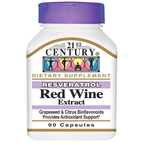 21st Century, Resveratrol Red Wine Extract, 90 Capsules - 2pc