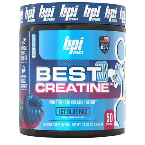 BPI Sports Best Creatine - Includes 6 Advanced Forms of Creatine - Supports Muscle Building and Post-Workout Recovery - Icy Blue Raz, 50 Servings