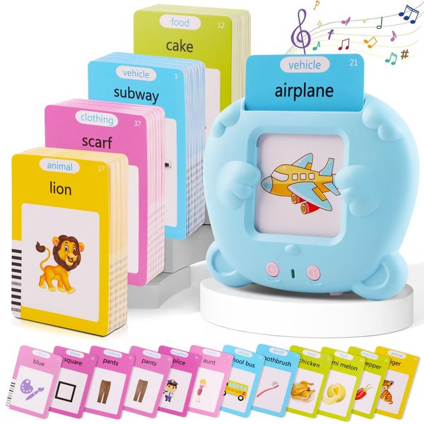 Talking Flash Cards for Toddlers 1 2 3 4 5 Years, 224 Sight Words, Autism Sensory Toys for Autistic Children,Learning Montessori Toys, Educational Preschool Gifts for Kids Ages 2-4
