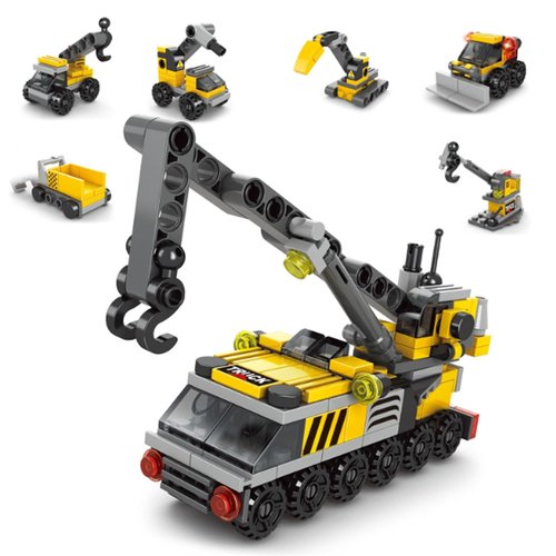 Vilbocr Urban Rescue Series Building Block Toys,Stacking Skill Training and Creative Thinking Cultivation， Building kit Toys Best Gift for Boys Aged 4-10… (Crane Engineering)