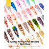 BURANO Nail Art Nail Foil Glue Gel, o.5 oz with 10PCS Foil Stickers Set Nail Foil Glue for Nails Foil Transfer Gel, Nail Design DIY UV LED Lamp Required (Design Foil 17)