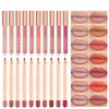 Easilydays Lip Liner and Liquid Matte Lipstick Set, 12 Colors Crayon Matte Longwear Lip Pencil, 24h Velvety Red Lips and Lip Liners Make Up, Lip Contouring Pencil, Waterproof Long Lasting Nude Lipgloss Lip Stain Kit with Lip Liner for Women (#12)