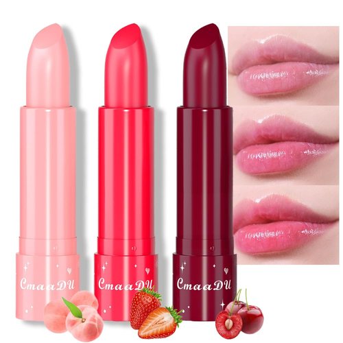 BINGBRUSH 3Pcs Color Changing Lipstick Queen,Long Lasting Lip Care Moisturizer Lip Balm Magic Lip Gloss Lip Tint Stain Glossly Makeup Lipstick Set for Women