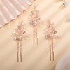 Teyglen Bride Wedding Crystal Hair Pins Vintage Pearl Hair Pins Set Bridal Rhinestone Hair Pieces Hair Accessories Jewelry Set for Women Bride Girls(Rose Gold)