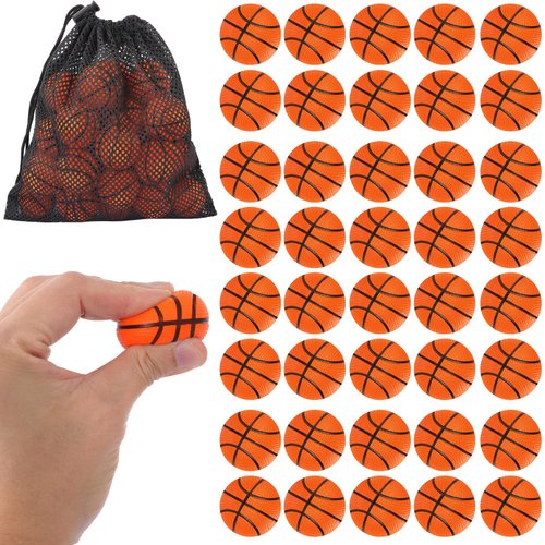 Mini Stress Balls,40 Pack Mini Basketball Foam Sports Balls,1.6 Inch Mini Basketballs for Kids,Small Basketball Squeeze Balls Bulk for Stress Relief Class Rewards Birthday Party Favors Pet Toys