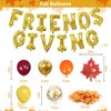 106Pcs Friendsgiving Party Decorations, Friendsgiving Banner Tablecloth Foil Fringe Curtain Maple Leaves Foil Balloons Swirls Paper Pompoms for Friendsgiving Thanksgiving Fall Autumn Party Decor