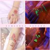 Ooopsiun Luminous Mermaid Temporary Tattoos for Girls - 12 Sheets Glow in The Dark Mermaid Stickers Party Favors Decorations for Kids Girls