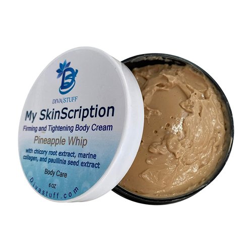 Diva Stuff Firming and Tightening Body Cream. Pineapple Whip Scent With Chicory Root Extract and Marine Collagen, 4oz