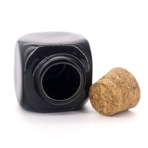 1 Piece Porcelain Material Dappen Dish with Soft Wooden Cap Nail Art Acrylic Powder Nail Art Tools Porcelain Cup Porcelain Dappen Cup Nail Art Acrylic Liquid Powder Dappen Dish, Cube Style, Black