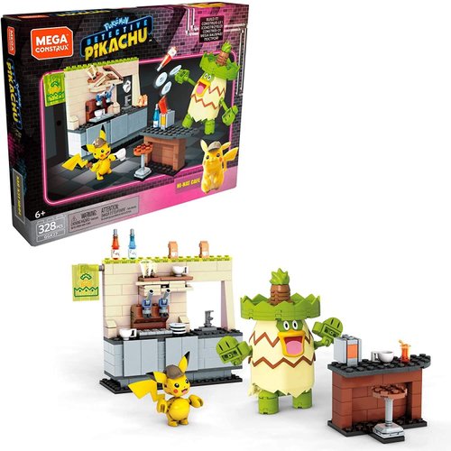 Mega Construx Pokemon Detective Pikachu Hi-hat Café Construction Set with Character Figures, Building Toys for Kids (328 Pieces)