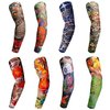 Toirxarn 8PCS Fake Tattoo Arm Sleeves – 8 Unique Designs, Stretchable & Breathable, UV Protection Temporary Tattoo Sleeves for Halloween, Sports, and Outdoor Activities