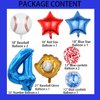 HADCKJA Baseball Balloon Baseball Birthday Party Supplies Number 4 Balloon Baseball Glove Balloon Red Blue Star Red Blue Confetti Balloon for Boy Shower Decorations Birthday Party Decorations 9Pcs