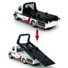 Flatbed Truck Toy Rescue Tow Truck Transport Trailer Car Carrier Metal Diecast Pull Back Vehicles 2 in 1 Vehicle Playset Toy Trucks for Boys Kids Toddlers Birthday Gifts for Age 3 4 5 6, White