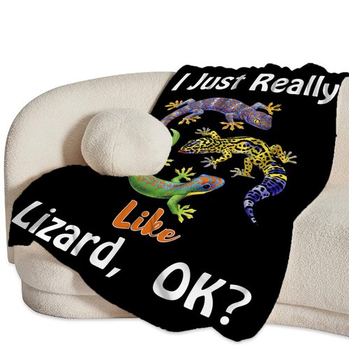 Lizard Blanket Cozy Plush Reptiles Animal Gifts Lovers Throw Blanket Flannel Fleece Ultra Soft Fuzzy Cute Gecko Party Blankets for Adult Kids Boys Girls Women Men 50"X40"
