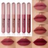 LANGMANNI Velvet Matte Nude Lipstick Set,Long-Lasting & Rich Pigment,Capsule Tube Shape Lip Gloss Set Gift Collection for Women/Girls (6Pcs Liquid Lipstick)