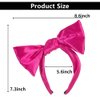 AIUPUOC Hot Pink Big Bow Headbands for Women Silky Fabric Rose Red Hair Bows HeadBand Hair Accessories Hair Band 1Pcs