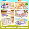 SMILESSKIDDO Play Kitchen Playset for Kids 3-12 Year Old - Toy Kitchen Pretend Play Food Sets for Girls Boys, Purple Play Pots and Pans Sets for Kids Kitchen, Learning Gift for Toddlers