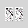 Oottati 2 Sheets Small Tiny Temporary Tattoo Stickers Finger Cute Black Skull Cherry Star Pin Elephant Fish Bone Heart