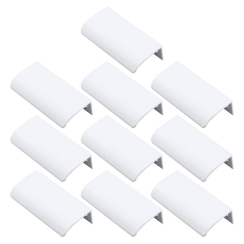 MY MIRONEY 10-Pack White Finger Edge Pulls Back Mount Hidden Door Handles Hardware Modern Style Arc Concealed Cabinet Pulls with Screws, 3.15" Length