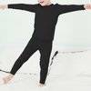 Zando Kids Thermal Underwear Sets Girls Soft Base Layer Fleece Long Underwear Toddler Thermal Set Boys Underwear Long Johns Ultra Cold Weather Gear Toddler Underwear Black Medium (90) /2T