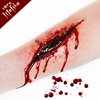 Halloween SFX Makeup Kit Fake Blood(100ML) + Liquid Latex(60ML) + Spatula Tool + 2Pcs Stipple Sponge For Scary Halloween Special Effects Cosplay Costumes Decorations