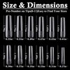 LoveOurHome 240pc XXL Square Gel x Nail Tips Extra Long Clear Tapered Square Fake Nails Full Cover Artificial False Nails 12 Sizes for Gel X Acrylic Nail Extension