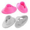 yueton 4pcs White and Pink Soft Rubber Nail Polish Bottle Holder Nail Art Manicure Tools