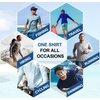 Ewedoos Swim Shirts for Men Rash Guard with Pocket UPF 50+ UV Sun Protection Fishing Shirts Long Sleeve Sun Shirt Outdoor Sky Blue
