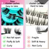 Clusters Lashes Flu-ffy D Curl DIY Individual Lashes, Cat-Eye 20mm Long Volume Eyelashes Cluster that Look Like Extensions, 56 Pcs Dramatic Fake Eyelashes Clusters(7B-FD-BH02)