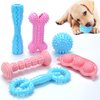 Angecado 6 Pack Puppy Chew Toys for Teething, Interactive Pink Blue Small Dog Enrichment Toys for Small Medium Dogs Soft Rubber Puppy Teething Toys Dog Toy Pack for Small Puppies