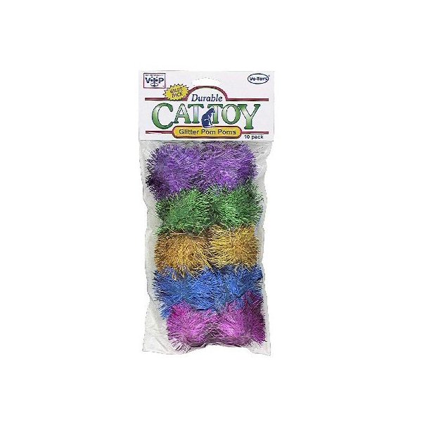 Vo-Toys Glitter Pom Poms 40mm 10 pack Cat Toy