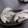 Salliy Wedding Hair Comb Gold Leaf Bridal Hair Piece Silver Rhinestone Hair Accessories for Women and Girls (E)