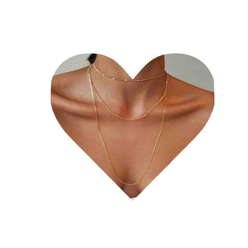 Iaceble Bohemia Layering Chain Necklace Gold Long Chain Choker Necklace Long Multiple Chain Necklace Multilayer Gold Necklace Jewelry for Women and Girls