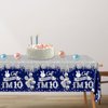 Guzbewu 10th Birthday Decorations for Boys,3pcs Blue and Sliver Double Digits Birthday Boy Tablecloth,Waterproof Plastic 10th Birthday Boy Table Cover for Boy 10 Year Old Birthday Decorations