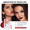 Tiejdhr 4 Colors Matte Lip Gloss, Matte Velvet Lipstick Lip Stain Matte Liquid Lip Gloss Set, Long Lasting 24 Hours Waterproof Ladies Lip Balm Lipstick - Set C