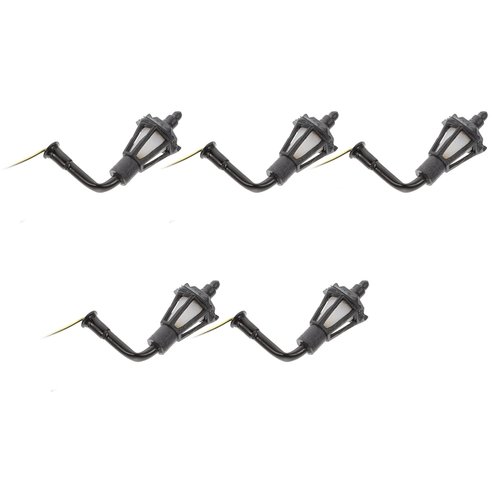 EXCEART 5pcs Dollhouse Miniature Wall Lamp Vintage Miniature LED Wall Light Lamp Doll House Model (Size A)