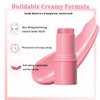 Cream Blush Stick, Natural Glow Finish Looking, Hydrating Lightweight Shiny Blush Cream, Long Wearing Blendable Blush for Cheeks & Lips (#4 Nude Pink, 1 PC)