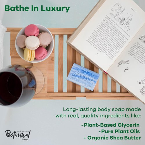 Australian Botanical Soap, Sea Salt, Lemongrass, Pink Lychee, Valencia Orange 6.6 oz. (187 g) Soap Bars | Natural Ingredient Bar Soap | Shea Butter Enriched - Vegan-Friendly Assorted Pack of 4