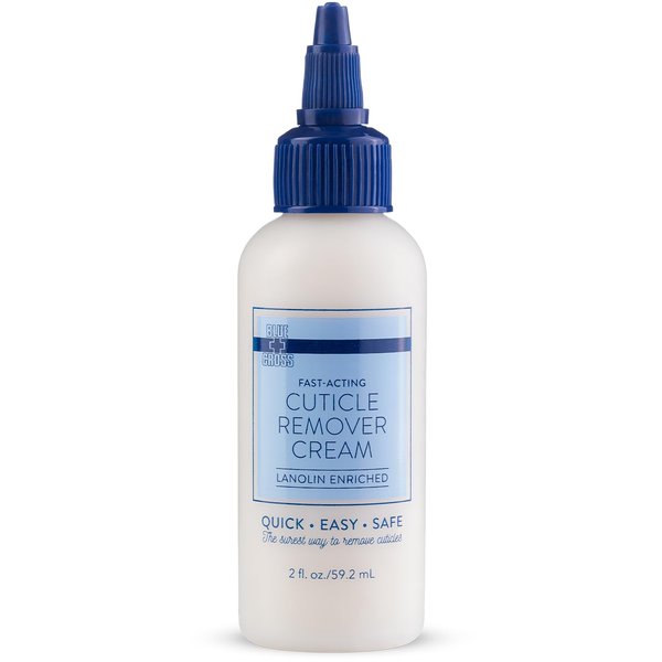 Blue Cross Cuticle Remover Cream for Dry Damaged Cuticles, Moisturizing Cuticle Softener for Nails, Professional Nail + Cuticle Care for Dry Manicures, Brittle Nails, Hang Nails, Made in USA, 2oz