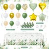 Sage Green Birthday Party Decoration Green Birthday Party Supplies for Boys Girls Happy Birthday Backdrop Tablecloth Balloon Arch Butterfly Stickers for Women Adult Birthday Decor Neutral Baby Shower