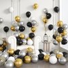 72Pcs Black and Gold Balloons Set, Black White Gold Balloon 12 Inch Silver Metallic Confetti Balloons Party Supplies for Happy New Year Birthday Bridal Shower Wedding Graduations Party Decorations