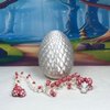 3D Printed Dragon Mushroom Dragon with Dragon Egg, Articulated 12" White and RED Dragon, Fidget Toy, Executive Desk Toy D036-WE