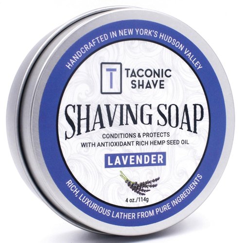 Taconic Shave Barbershop Quality Shaving Soap for Men & Women with Anti-Oxidant Rich Seed Oils – Moisturizing Shaving Soap for All Skin Types (Lavender)