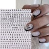8 Sheets Letter Nail Stickers 3D Self-Adhesive English Alphabet Nail Art Stickers Black White Gold Silver Nail Decals Big Small Letter Stickers Nail Charms for Women Girls DIY Acrylic Nail Decorations