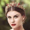 Jovono Baroque Queen Crowns Rhinestone Crowns and Tiaras Ruby Tiara Bridal Wedding Headpiece Costume Hair Accessories for Women and Girls